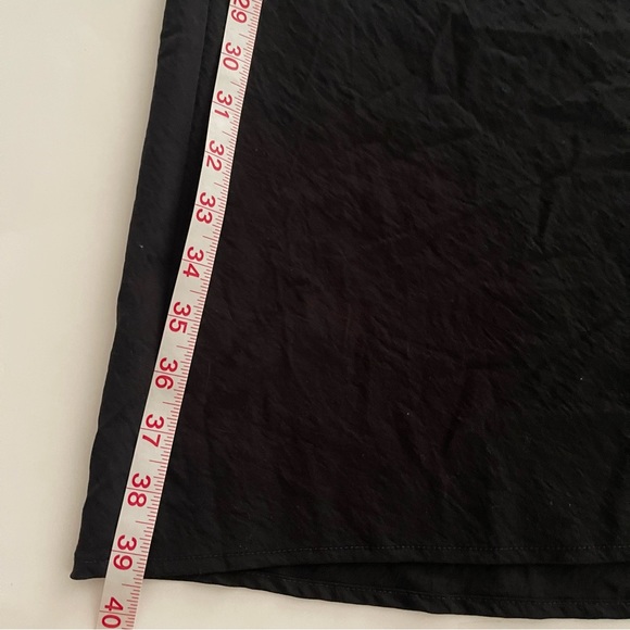 Madewell Layton midi V-neck adjustable cami straps slip dress true black Size 10 - Picture 11 of 12